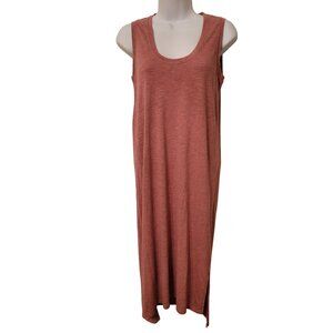 Madewell S T Shirt Dress Sleeveless Heather Pink Knit Hi Low Tank Tee Dress